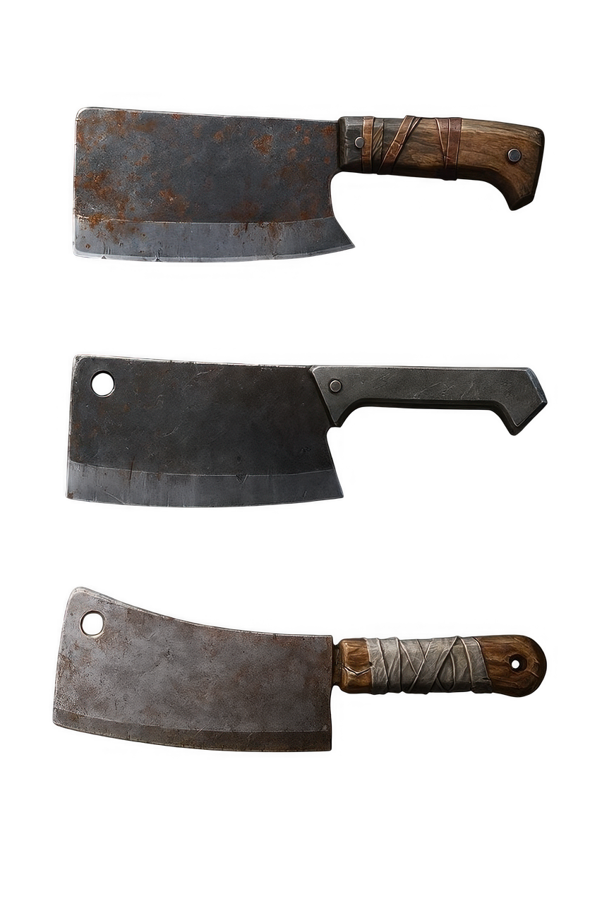 Free cleaver butcher knife rusty blade illustration