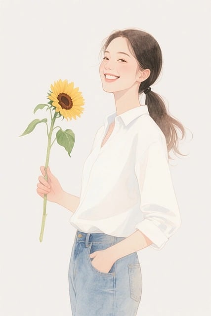Free woman joy ai generated illustration