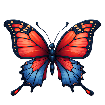 Ai Generado, Mariposa, Insecto, Rojo
