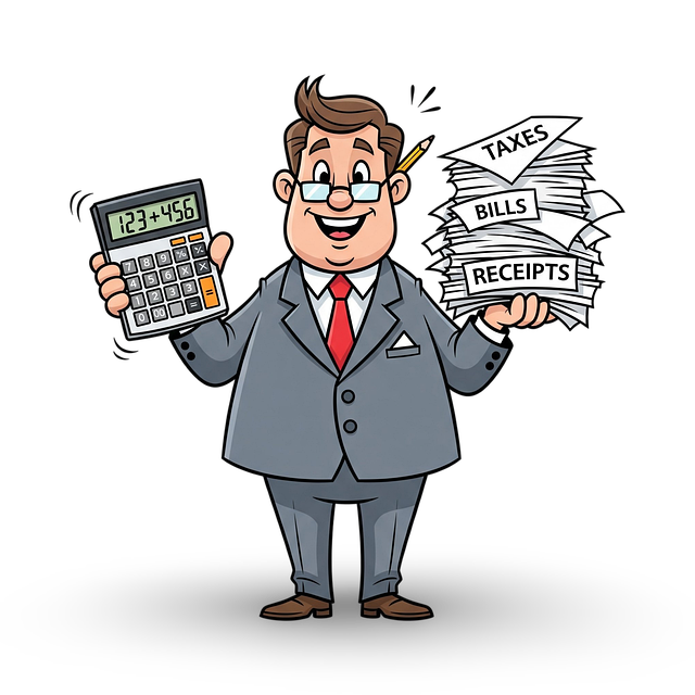 Download free HD stock image of Accountant Taxes Free accountant taxes bills illustration