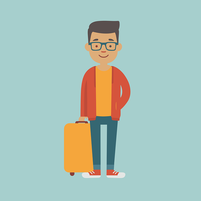 Free ai generated man suitcase vector