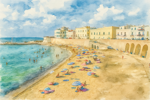 Free ai generated beach gallipoli illustration