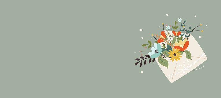 Envelope, Flor, Saudação Floral