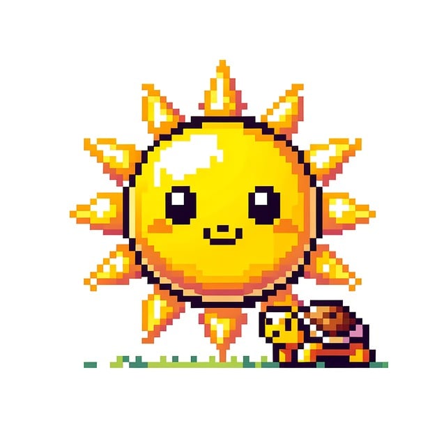 Free ai generated sun pixels illustration