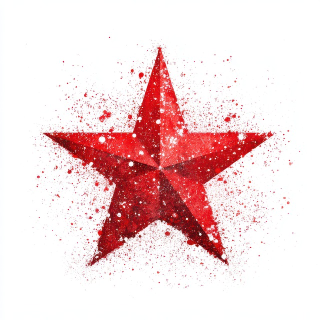 Free ai generated red star geometric design illustration