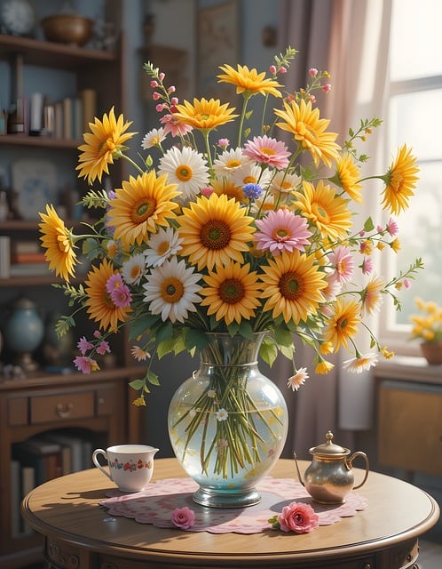Girassóis, Vaso, Quarto Da Avó, Beleza