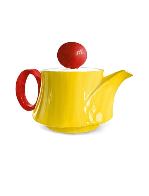 Teekanne, Farbe, Keramik