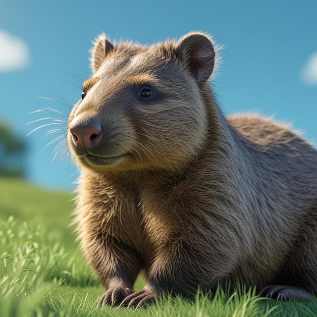 Free ai generated wombat animal illustration