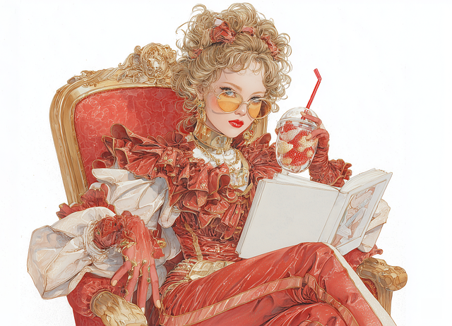 Free ai generated girl ruffles illustration
