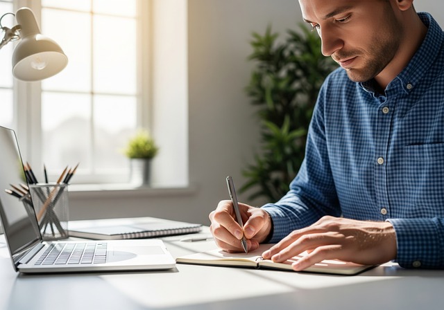 Free Man Working Office Desk illustration and picture