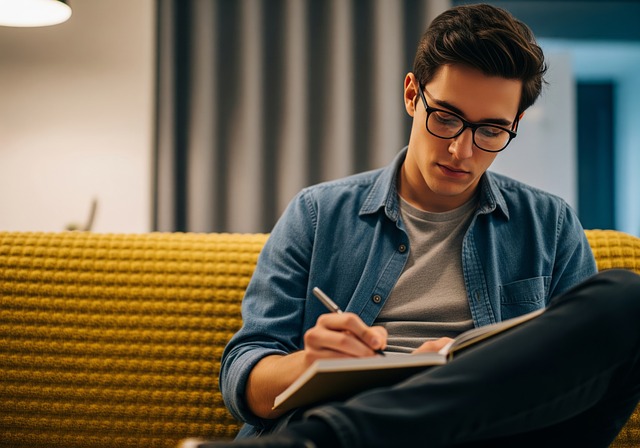 Free Man Writing Young Man illustration and picture
