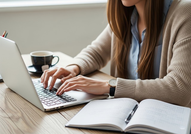 Free Woman Typing Laptop illustration and picture
