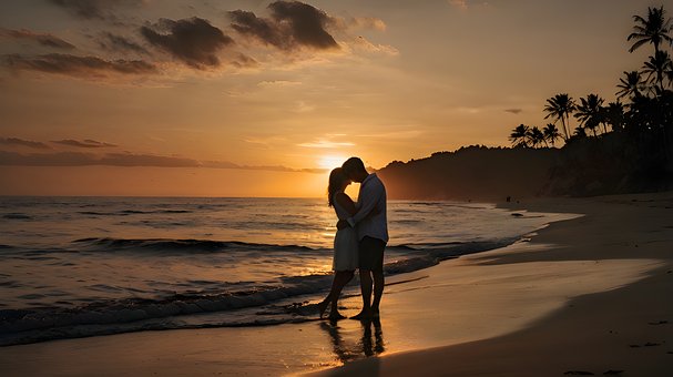 Liebe, Sonnenuntergang, Natur, Himmel