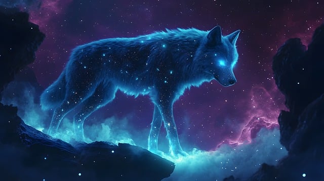 Free ai generated wolf animal illustration
