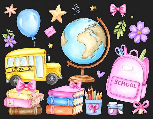 Free sticker school school supplies illustration