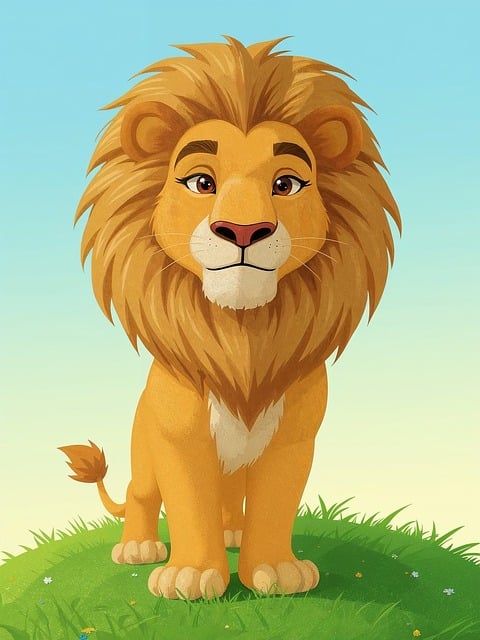Free ai generated lion animal illustration