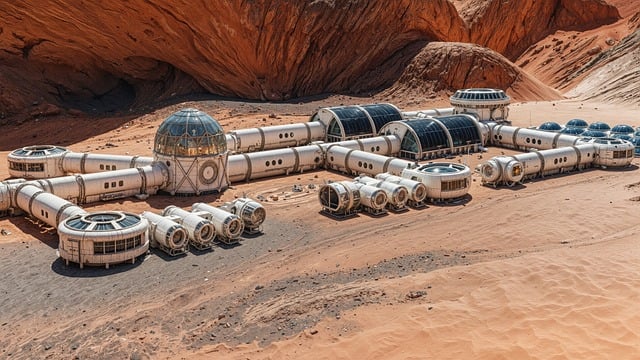 Free ai generated mars colony illustration