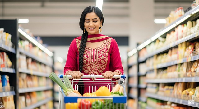 Free ai generated woman shopping cart illustration