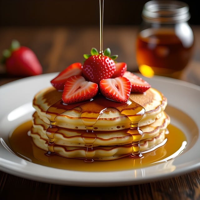 Free pancakes breakfast food illustration
