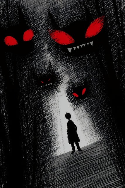 Free ai generated horror silhouette illustration