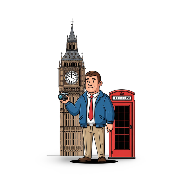 Free travel london tourist illustration