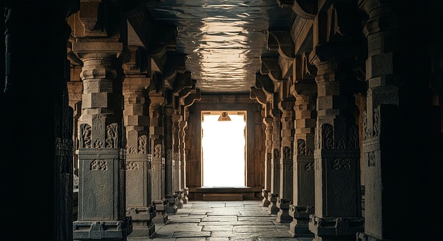 Free temple sacred space stone pillars illustration