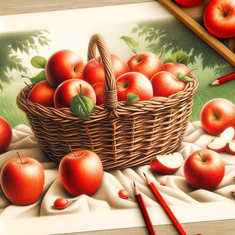 Free Apples Fruit Plate illustration and picture