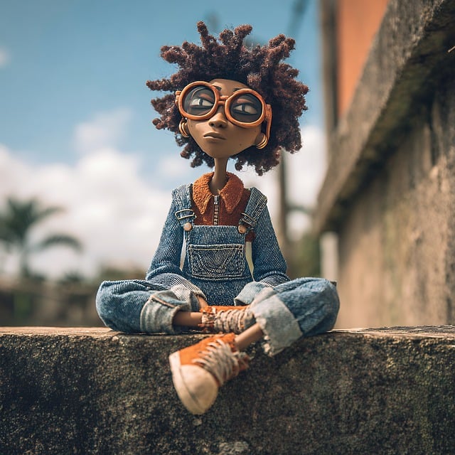 Free ai generated doll handmade illustration