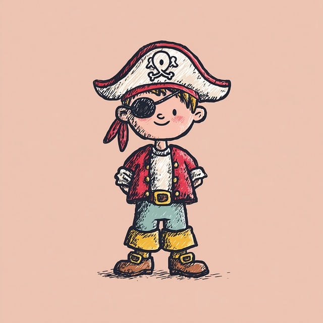Free ai generated pirate boy illustration
