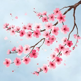 Cherry Blossom, Sakura, Waterverf