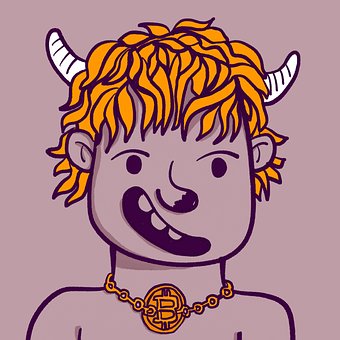 Býk, Avatar, Bitcoin, Kryptomena
