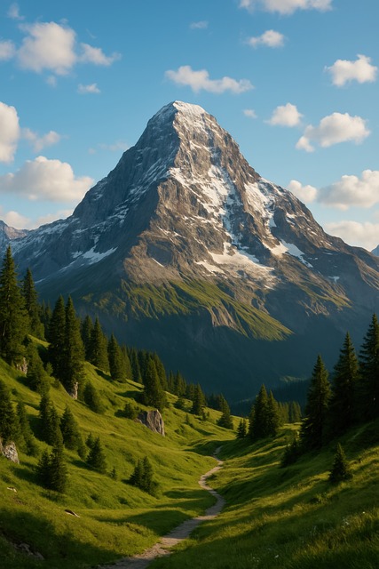 Free ai generated mountain peak illustration