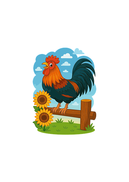 Free ai generated rooster fence vector