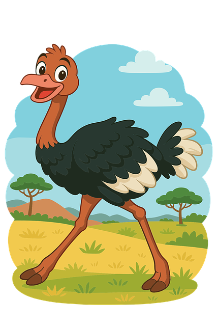 Free ai generated ostrich bird illustration