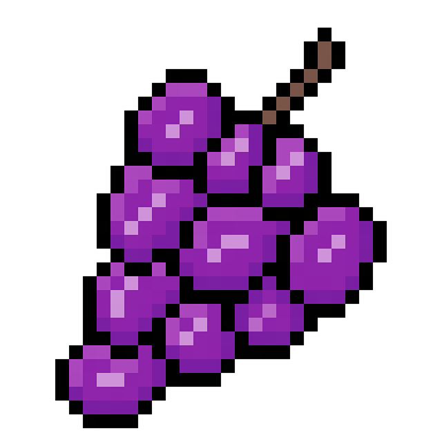 Free grapes grape bunch pixel grapes illustration