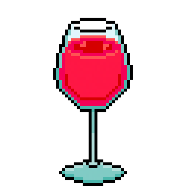 Free pixel art wine glass pixel wine illustration