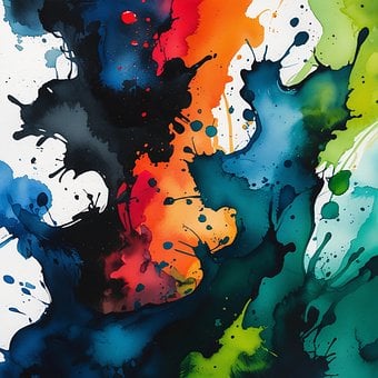 Abstrakt, Aquarell, Spritzen, Farbe