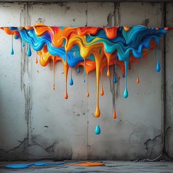 Farbe, Tropfen, Mauer, Textur, Abstrakt
