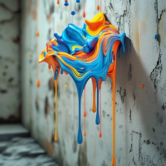 Farbe, Tropfen, Mauer, Textur, Abstrakt