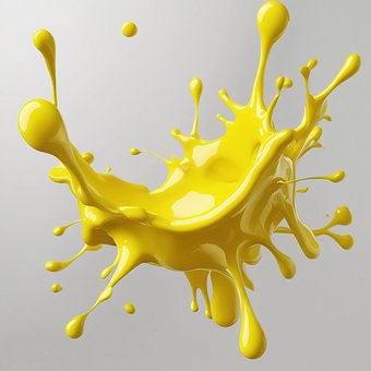 Gelb, Farbe, Spritzen, Tinte, Tropfen