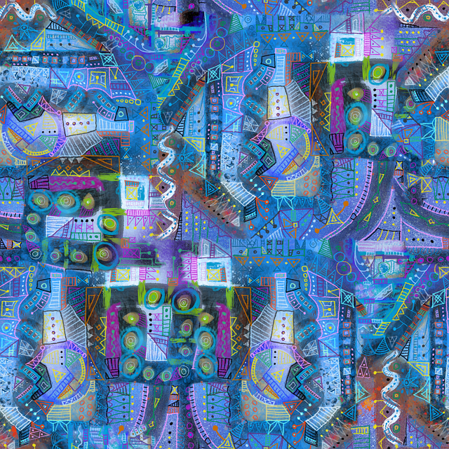 Free drawn chaotic random illustration