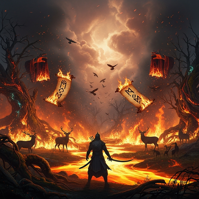 Free Betrayal By Fire Dark Fantasy illustration and picture