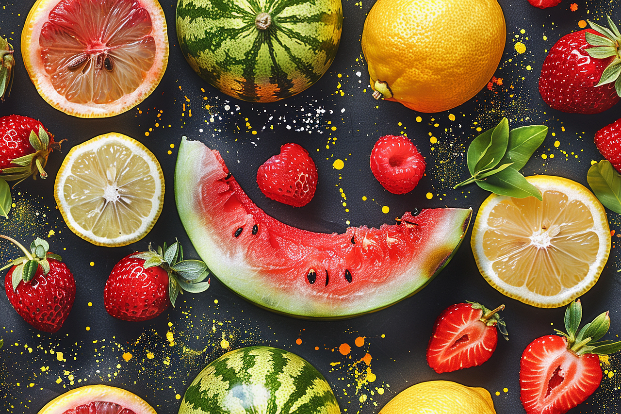 Free fruit summer vibrant illustration