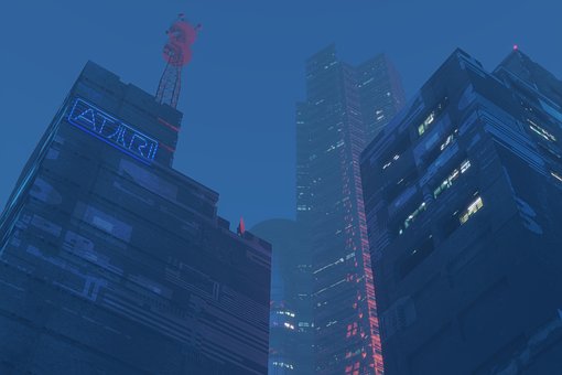 공상 과학, 디스토피아, 도시, 건축물, Cg, 믹서기, 3D