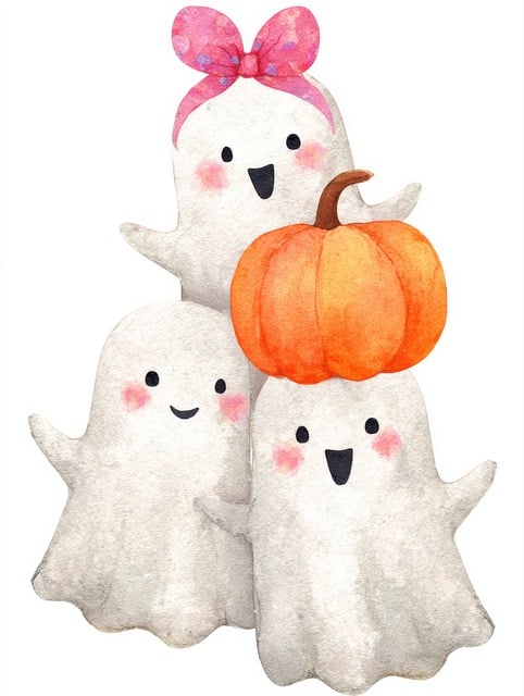 Free ai generated ghosts halloween illustration