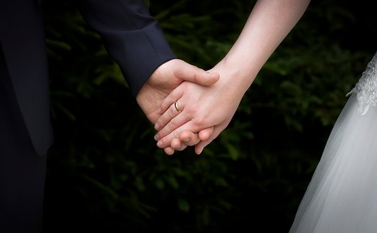 혼례, 결혼, 커플, 사랑, 신랑, 신부, 소유, 반지, 보석, 부인