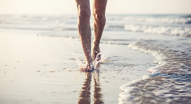 Strand, Water, Wandelen, Blootsvoets