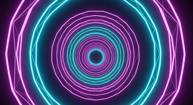 Neon, Tunnel, Futuristisch, Abstract