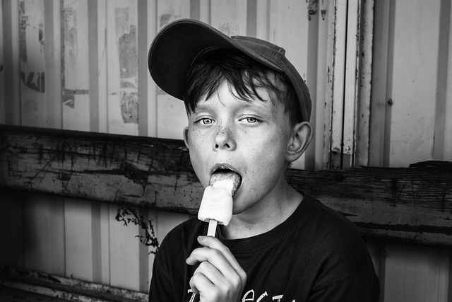 Jongen, Gezicht, Monochromatisch