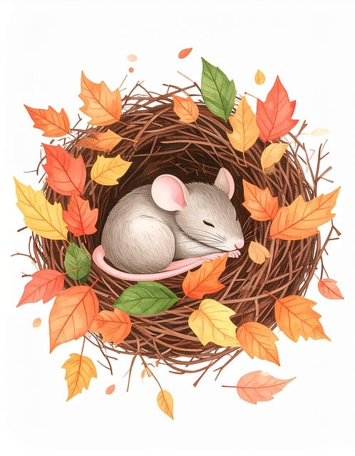 Free ai generated mouse nest illustration